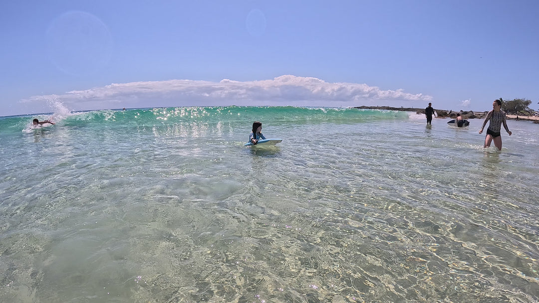 Summer vibes Grom 33" Bodyboard With Coil - Blue White