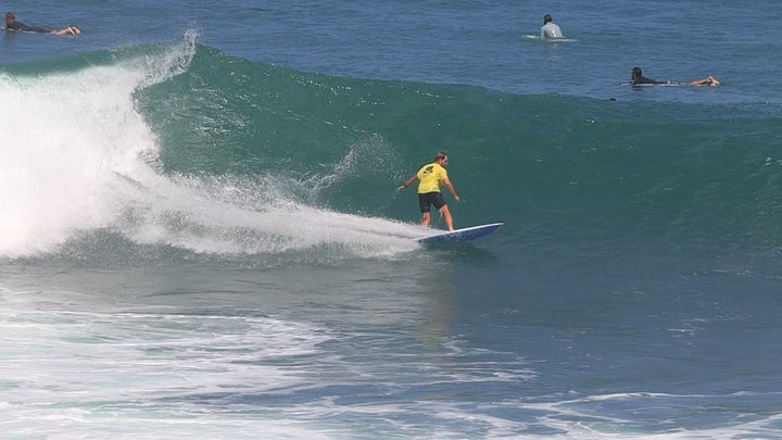 Summer vibes Discus Egg Round Tail Surfboard - White Blue