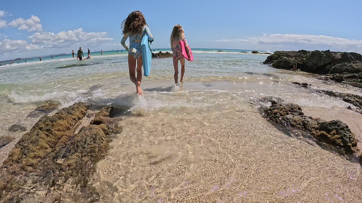 Summer vibes Grom 33" Bodyboard With Coil - Blue White