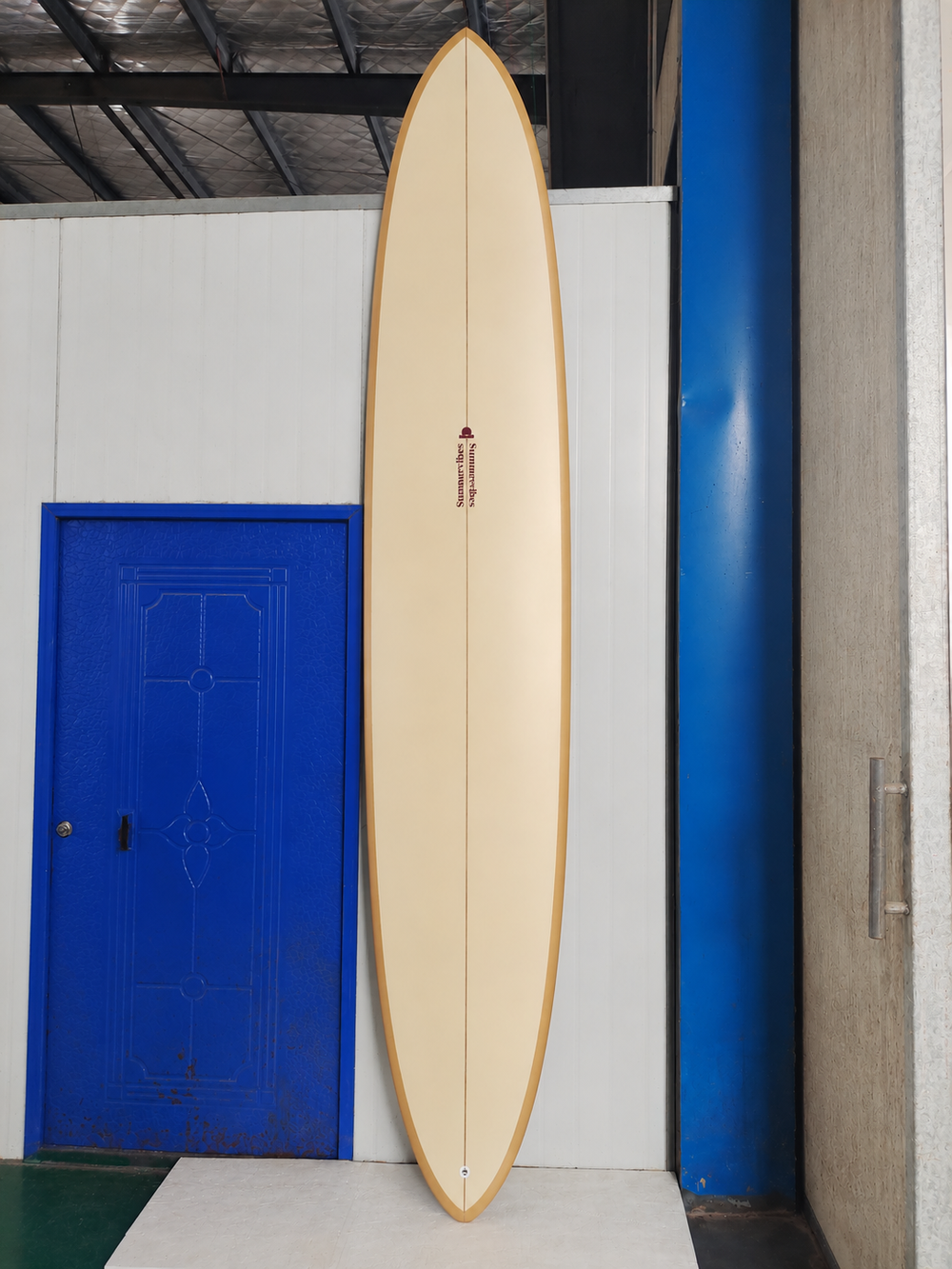 Summer vibes Glider Longboard Surfboard - 11'0 – Tan/Berry — full deck factory photo