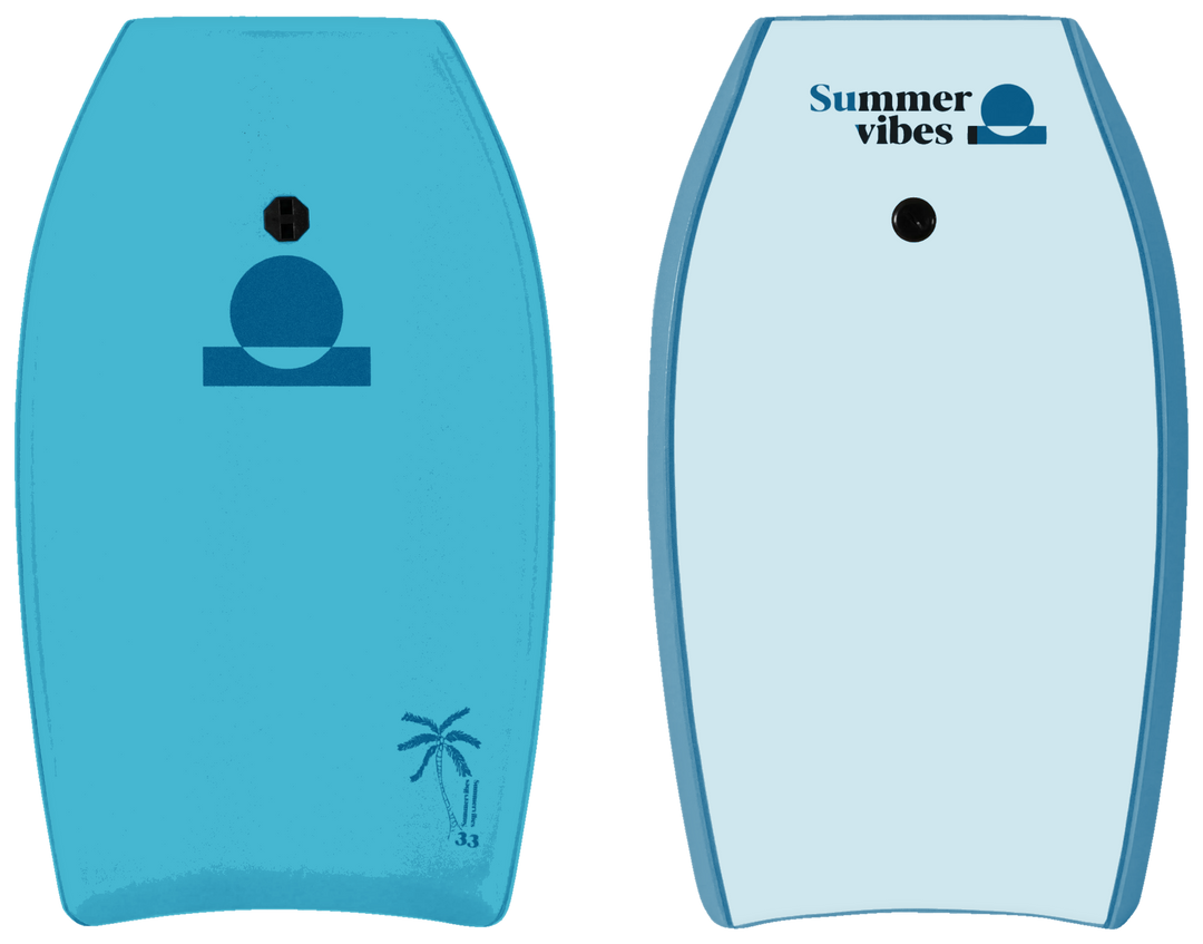 Summer vibes Grom 33-inch bodyboard — BLB blue deck and light blue slick