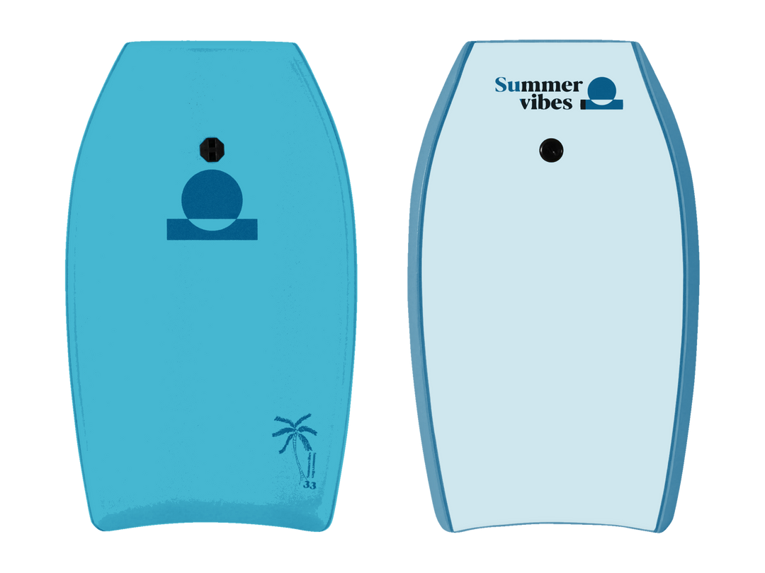 Summer vibes Kids Boogie Board 33" – Blue / Light Blue, deck and bottom