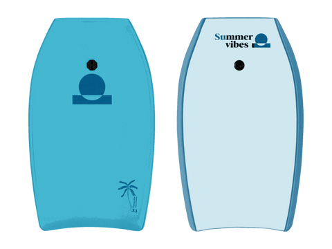 Summer vibes Kids Boogie Board 33" – Blue / Light Blue, deck and bottom