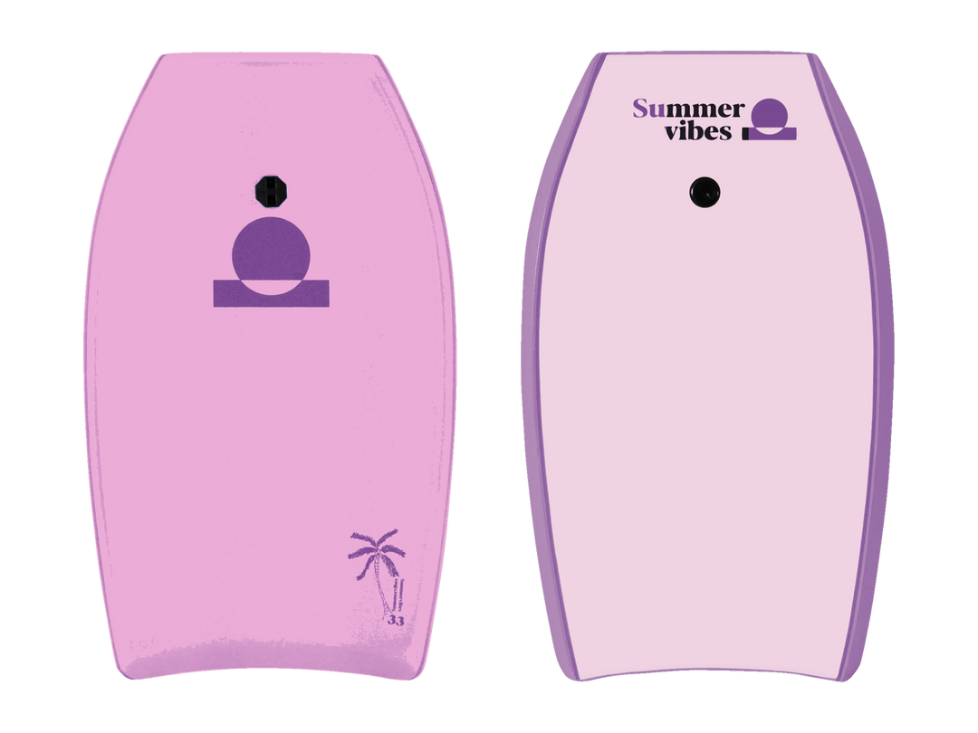 Summer vibes Kids Boogie Board 33" – Pink, deck and bottom