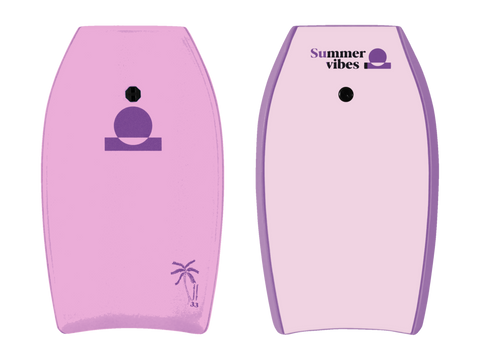 Summer vibes Kids Boogie Board 33" – Pink, deck and bottom