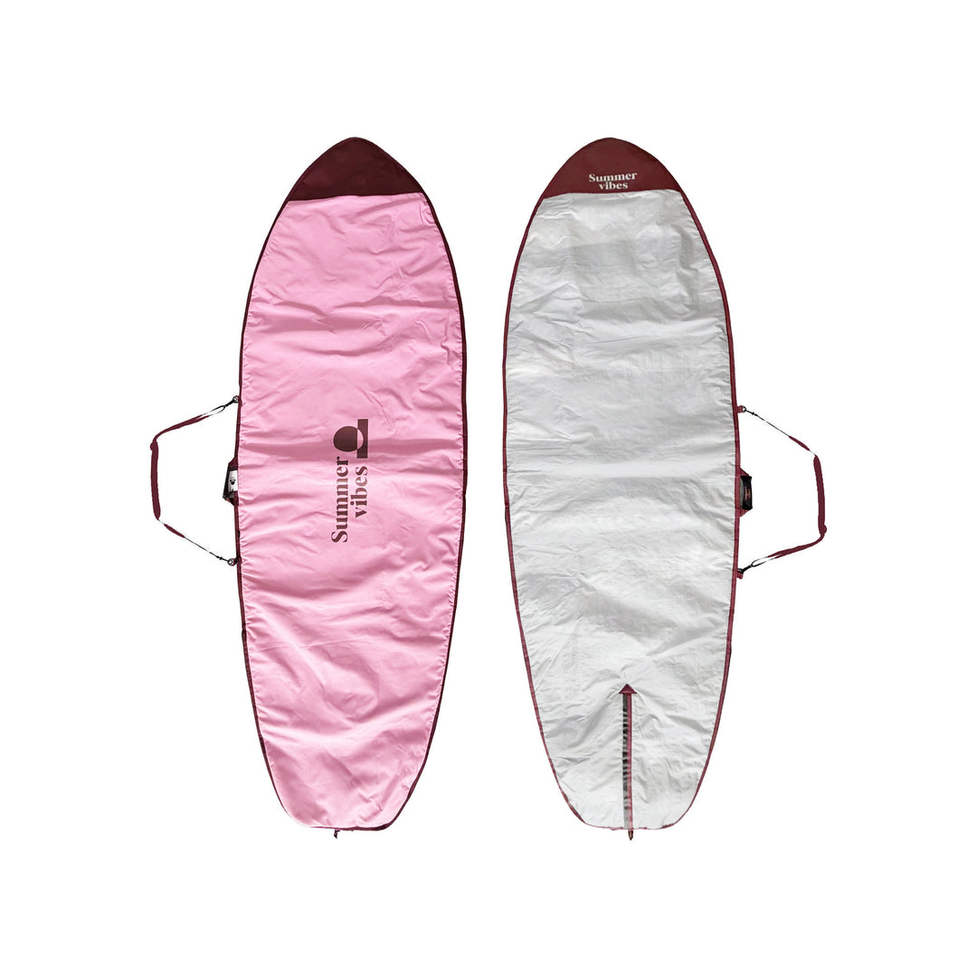 Summer vibes Lite Wide / SUP boardbag cover in pink, front and reverse