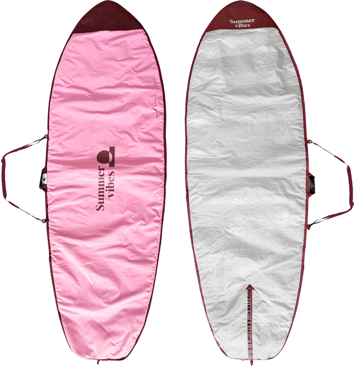 Summer vibes Lite Wide/SUP boardbag in pink — front and silver reverse
