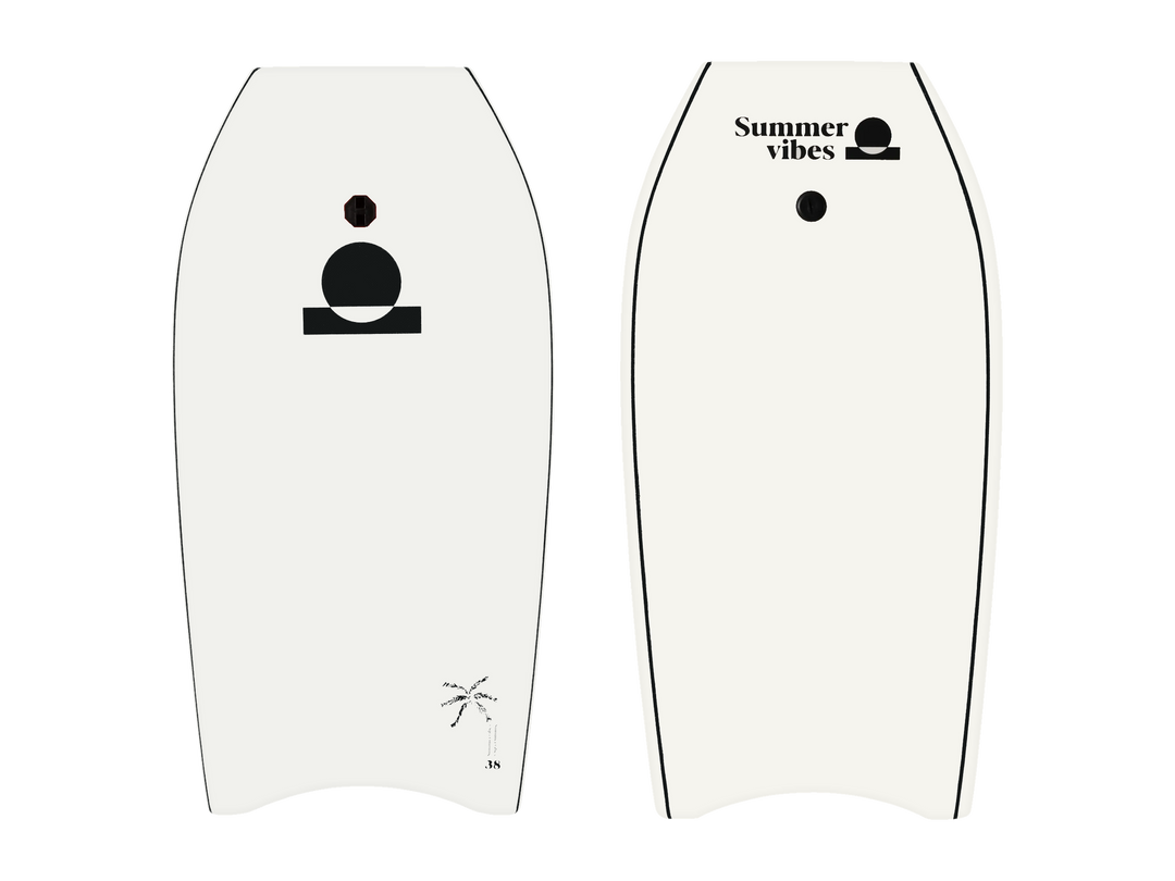 Summer vibes Sessions Boogie Board – White / Black, deck and bottom