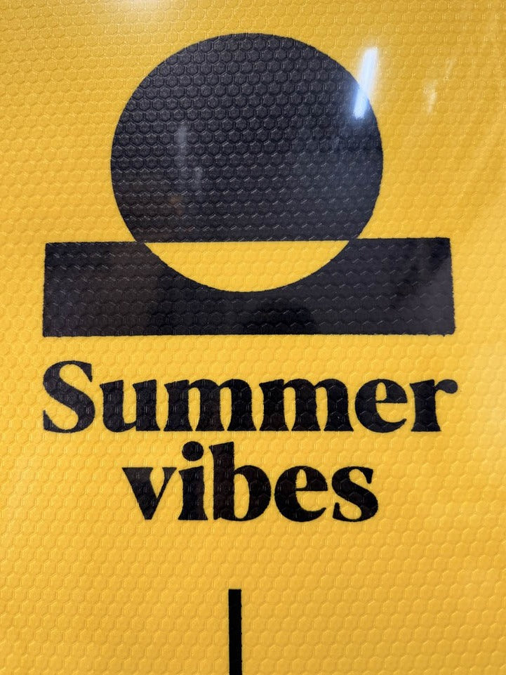 Summer vibes logo on the Stable Table softboard deck