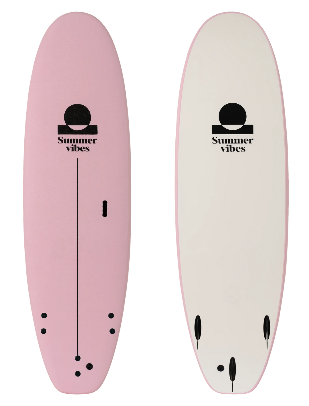 Wider Rider Pink White colourway — representative 8-foot board shown
