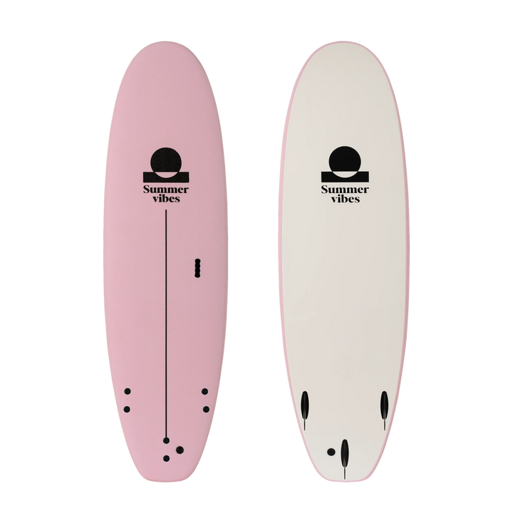Wider Rider Pink White colourway — representative 8-foot board shown