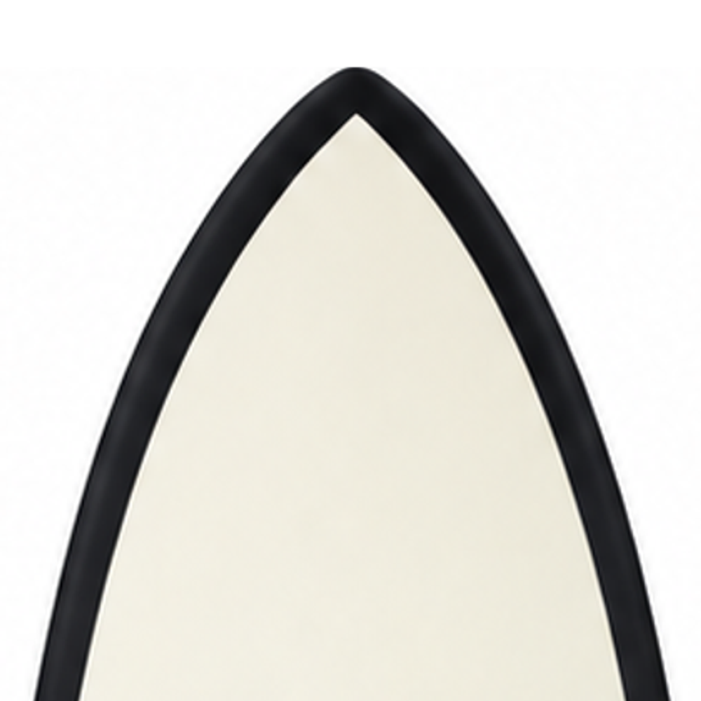 Discus 6’6 · White / Black softboard — deck nose detail