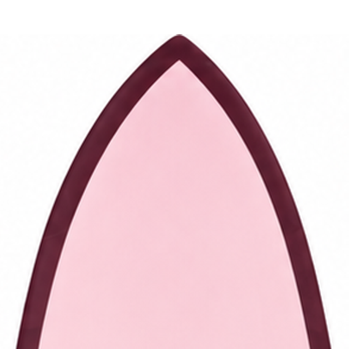 Discus 6’6 · Pink softboard — deck nose detail