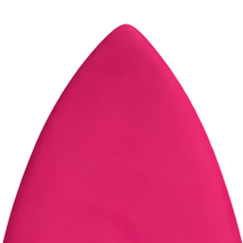 Shorty 4’8 · Rose Pink softboard — deck nose detail
