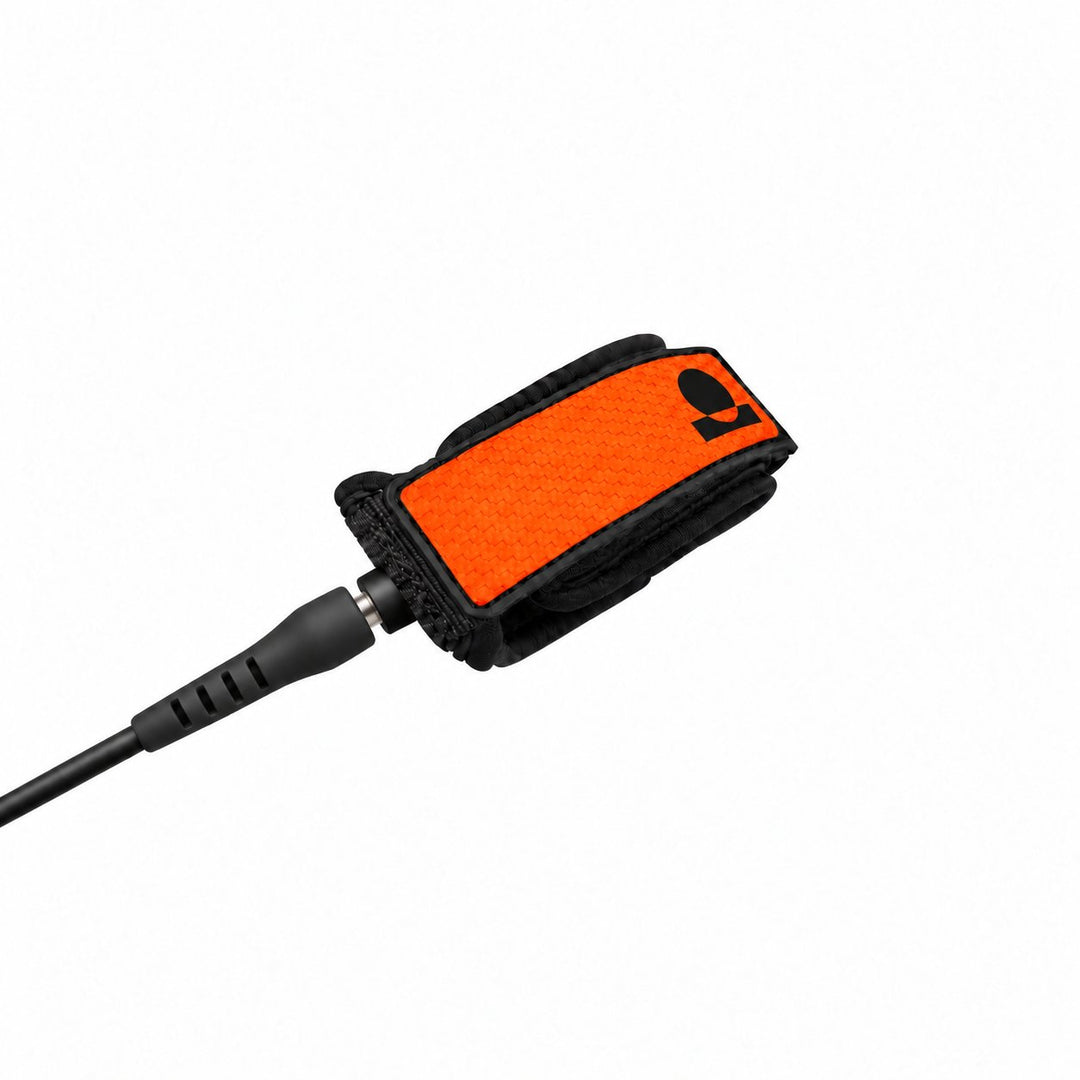 Summer vibes surfboard leash black with orange panel