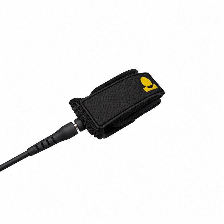 Summer vibes surfboard leash black with yellow logo