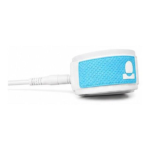 Summer vibes surfboard leash white with sky blue panel