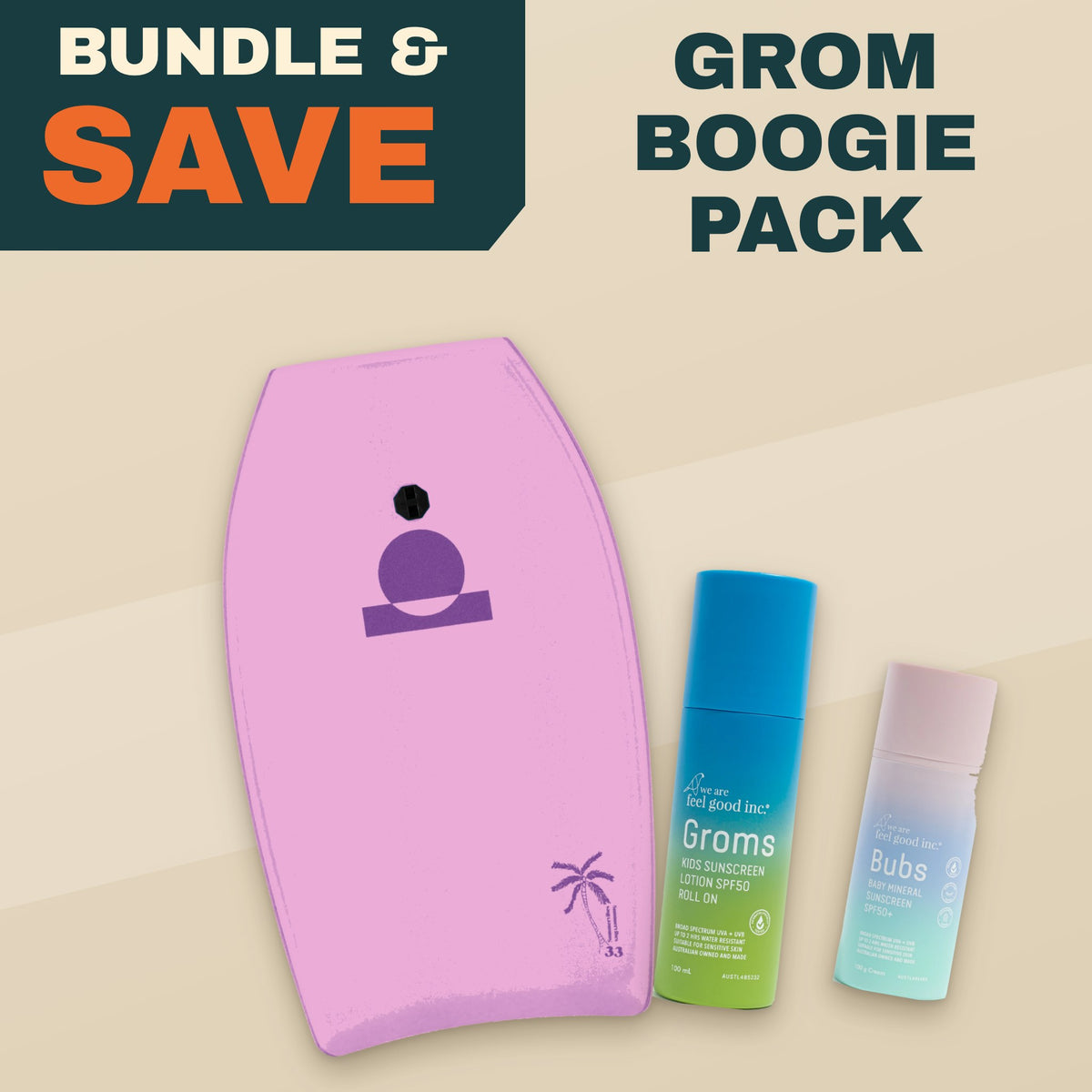 Grom Boogie Pack – grom boogie board and kids sunscreen