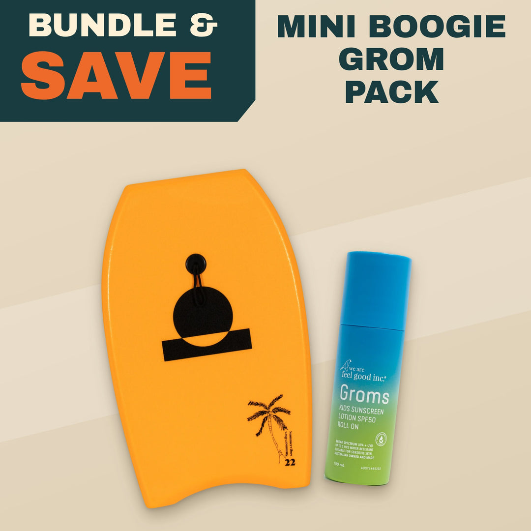 Mini Boogie Grom Pack – mini boogie board and Groms SPF50 roll-on