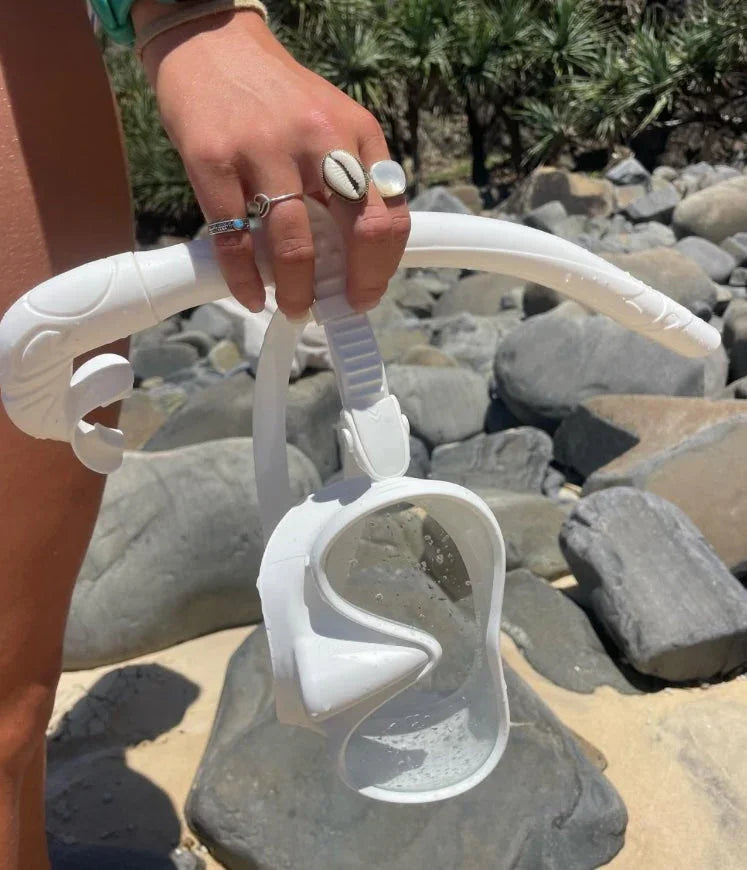 Seaside ave Mask & Snorkel Set - White wash - Summer vibes