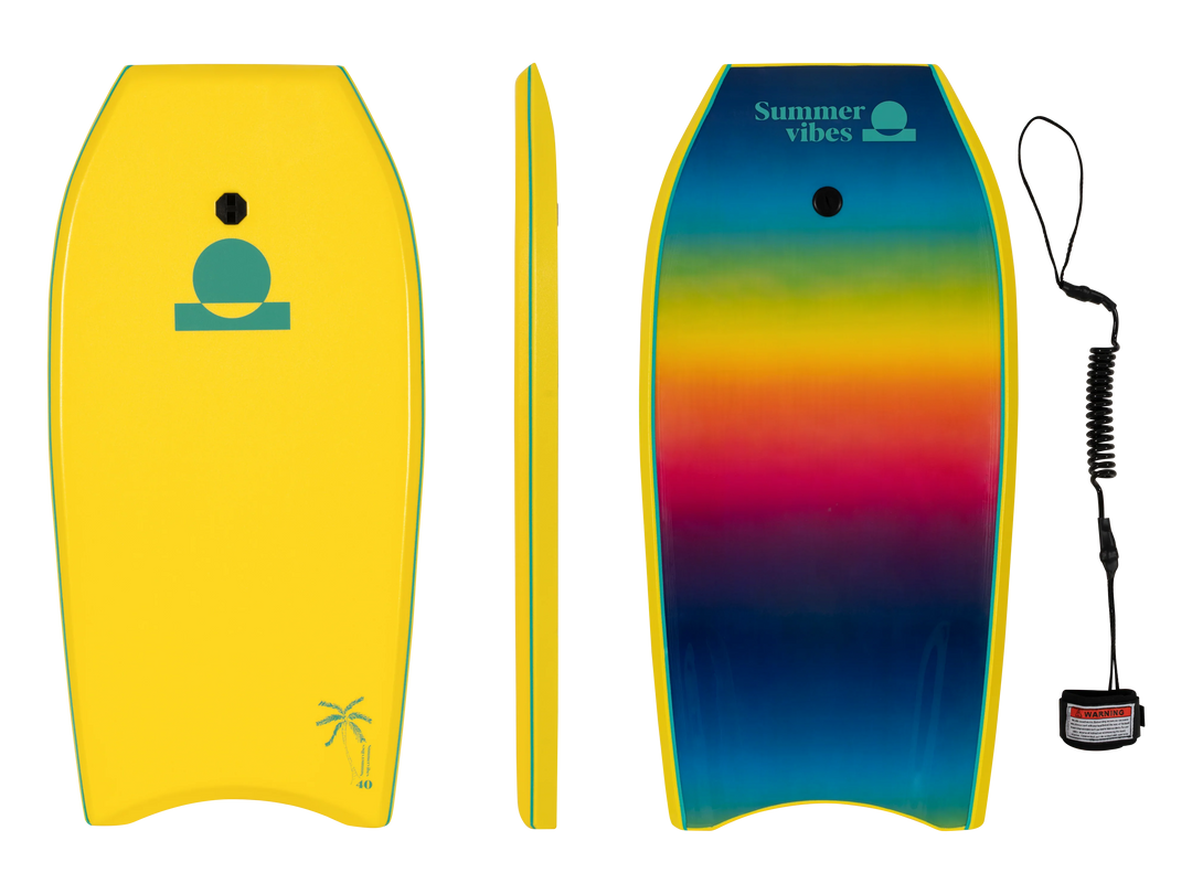 Summer vibes Sessions Bodyboard With Coil - Yellow Fade - Summer vibes